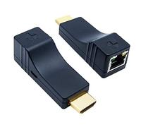 DDMALL 100 Metres HDMI Extender Over Ethernet CAT5e/CAT6 Cable, Compact Size, Full HD 1080p, No Latency, HDMI Transmitter and Receiver Kit (HE-20)