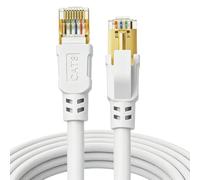 DDMALL CAT8 Ethernet Cable 3m, High Speed 40 Gbps 2000 MHz Internet Network LAN Cables with Gold Plated RJ45 Connector for Router, Modem, PC, Switches, Hub, Laptop, Gaming Console (White, 3 m)