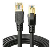 DDMALL CAT8 Ethernet Cable 6m, High Speed 40 Gbps 2000 MHz Internet Network LAN Cables with Gold Plated RJ45 Connector for Router, Modem, PC, Switches, Gaming Consoles (Black, 6 m)