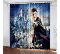 DDONVG Anime Children's Blackout Curtain Eyelets for Bedroom, Hogwarts School Blackout Curtain Set of 2 for Children's Room (7.100 x 140 cm (W x H) / 50 x 140 cm x 2)