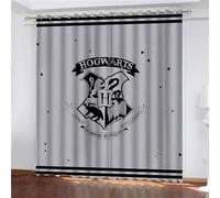 DDONVG Anime Children's Blackout Curtain Eyelets for Bedroom, Hogwarts School Blackout Curtain Set of 2 for Children's Room (4.100 x 140 cm (W x H) / 50 x 140 cm x 2)