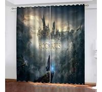 DDONVG Anime Children's Blackout Curtain Eyelets for Bedroom, Hogwarts School Blackout Curtain Set of 2 for Children's Room (13.183 x 160 cm (W x H) / 91.5 x 160 cm x 2)