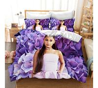 DDONVG Ariana Bettwäsche Set, 3D-Druck Schönheit Mikrofaser Weiche Mit Reißverschluss Bettbezug Und Kissenbezüge Für Teens Adult (3,140 X 210 cm 50 x 75 x 1)