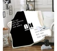 DDONVG BTS Blanket 150 x 200 cm Cuddly Blanket Flannel Blanket for Children and Adults Cartoon Sofa Blanket Microfibre Soft and Warm (3, 130 X 150 cm)