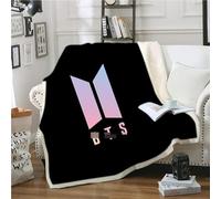 DDONVG BTS Blanket 150 x 200 cm Cuddly Blanket Flannel Blanket for Children and Adults Cartoon Sofa Blanket Microfibre Soft and Warm (16, 100 X 140 cm)