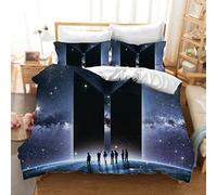 DDONVG BTS Duvet Cover 3-Piece 3D BTS Print Bed Linen Set 135 x 200 cm Duvet Covers Microfibre Soft Fluffy with Zip and Pillowcase (10, 135 X 200 cm 50 x 75 x 1)