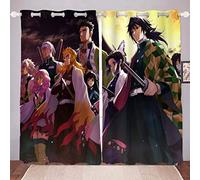 DDONVG Demon Blackout Curtains, Japan Anime Curtain, 100% Polyester Curtain with Eyelets for Children's Room, Bedroom Decoration - 5,150 x 166 cm (l x h) - 75 x 166 cm x 2