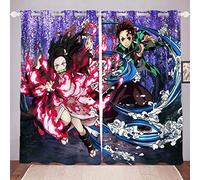 DDONVG Demon Blackout Curtains, Japan Anime Curtain, 100% Polyester Curtain with Eyelets for Children's Room, Bedroom Decoration