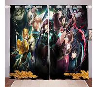 DDONVG Demon Blackout Curtains, Japan Anime Curtain, 100% Polyester Curtain with Eyelets for Children's Room, Bedroom Decoration - 6,150 x 166 cm (l x h) / 75 x 166 cm x 2