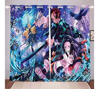 DDONVG Demon Blackout Curtains, Japan Anime Curtain, 100% Polyester Curtain with Eyelets for Children's Room, Bedroom Decoration - 3, 220 x 215 cm (l x h) / 110 x 215 cm x 2 cm