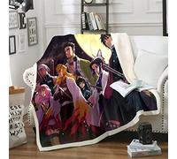DDONVG Demon Cuddly Blanket Microfibre Anime Fleece Blanket Sofa Blanket 150 x 200 cm for Children Soft and Warm (4,130 x 150 cm)