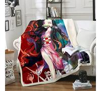 DDONVG Demon Cuddly Blanket Microfibre Anime Fleece Blanket Sofa Blanket 150 x 200 cm for Children Soft and Warm (13,100 x 140 cm)