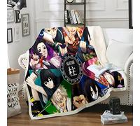 DDONVG Demon Cuddly Blanket Microfibre Anime Fleece Blanket Sofa Blanket 150 x 200 cm for Children Soft and Warm (14,100 x 140 cm)