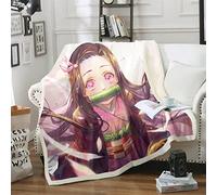 DDONVG Demon Cuddly Blanket Microfibre Anime Fleece Blanket Sofa Blanket 150 x 200 cm for Children Soft and Warm (8,130 x 150 cm)