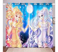 DDONVG Sailor Moon Blackout Curtains, Japanese Anime Curtain, 100% Polyester Curtain with Eyelets for Children's Room, Bedroom Decoration (3,100x140cm(BxH)/ 50x140cmx2)