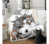 DDONVG The Nightmare Before Blanket 150 x 200 cm Cuddly Blanket Cartoon Soft Fluffy Fleece Blanket Warm Sofa Blanket Couch Blanket (17.100 x 140 cm)