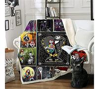 DDONVG The Nightmare Before Blanket 150 x 200 cm Cuddly Blanket Cartoon Soft Fluffy Fleece Blanket Warm Sofa Blanket Couch Blanket (18.100 x 140 cm)