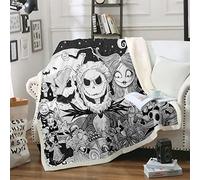 DDONVG The Nightmare Before Blanket 150 x 200 cm Cuddly Blanket Cartoon Soft Fluffy Fleece Blanket Warm Sofa Blanket Couch Blanket (1,100 x 140 cm)