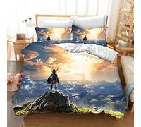 DDONVG Zelda Bedding Sets with Pillowcases, 3D Anime Bed Linen, 100% Microfibre, Thick and Soft, Suitable for Boys and Girls (10, 220 X 240 cm 50 x 75 x 2)