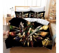 DDONVG Zelda Bedding Sets with Pillowcases, 3D Anime Bed Linen, 100% Microfibre, Thick and Soft, Suitable for Boys and Girls (8, 135 X 200 cm 50 x 75 x 1)