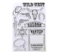 DDOUJOY Cattle Cowboy Wild West Saloon Background Clear Stamps for Card Making Decoration and DIY Scrapbooking 3021526
