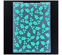 DDOUJOY Merry Christmas Leaves Berry Background Plastic Embossing Folders for Card Making Scrapbooking and Other Paper Crafts 2101021