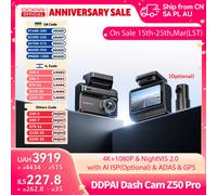 DDPAI Dash Cam Z50 Pro 4K Car DVR Night Vision 5GHz Wi-Fi GPS ADAS 24h Parking mode Support Front and Rear Camera