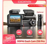 DDPAI Dash Cam Z50 Pro 4K UHD 3"IPS Display Built-in GPS ADAS Dual-channel Car DVR Wi-Fi 24H Parking Monitor Dash Car Camera