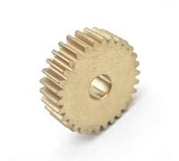 DDQCNZPMY Gear Pinion, Engine,0.6M 35T Copper Flat Spur .6 Module 35 Teeth Straight Cylindrical 5mm Thickness Shaft Hardware(6MM bore)