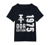DDR 1975 Edition Birthday T-Shirt, Women's Plus, Black, 1X