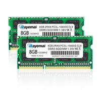 DDR3 RAM 16GB Kit (2X8GB), ROYEMAI PC3-10600 DDR3 1333 16GB DDR3/DDR3L PC3/PC3L Sodimm RAM Memory 2Rx8 1.35V CL9 Notebook RAM