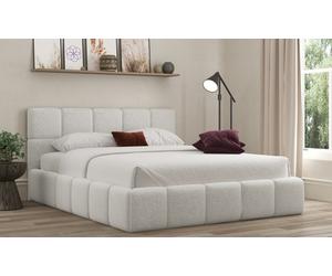 DDS Living Ovella Cubed Upholstered Bed: Dove/ Single Bed/without Ottoman Gas Lift