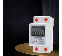 DDS1108 LCD Digital Power Meter for Single Phase 2P AC 220V 60A DIN Rail Mount Energy Meter with Non-Volatile Memory, 5+1 Digit Display