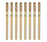 DDS22E 8Pcs Titanium Plated Diamond Drill Bits, 200-230 Grits Fine Grinding Bits, for Nail Art Polishing, Stone Sanding & DIY Craft Use(Green,2.5x10mm)