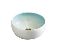 DDS22E Ceramic Round Above Counter Basin Sink 38x38x15cm Small Bathroom Wash Basin Cloakroom