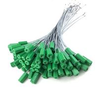 DDS22E Steel Wire Security Seals 100 pcs 50 cm Self-Locking Multicolor Metal Blockade Cable Ties(Green)