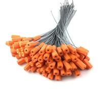 DDS22E Steel Wire Security Seals 100 pcs 50 cm Self-Locking Multicolor Metal Blockade Cable Ties(Orange)