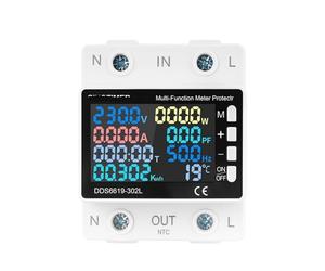 DDS6619-302L multifunctional circuit breaker adjustable voltage relay over and under voltage protector 63A over current power tester