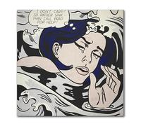 DDSEW GREWT Roy Lichtenstein Poster Drowning Girl Canvas Painting Roy Lichtenstein Wall Art Roy Lichtenstein Print For Home Decor Picture 50x50cm No Frame