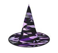 DDSFvbv American Camouflage Purple Halloween Party Hat, Witch Hat, Cosplay Accessory, Fancy Dress, Holiday Decorations, One Size