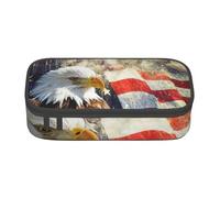 DDSFvbv American Flag Eagle Fireworks Pencil Case - Student & Office Supplies - Item Storage Bag- Makeup Bag- Large Stationery Bag