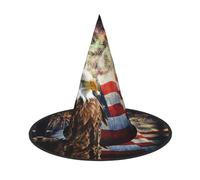 DDSFvbv American Flag Fire Eagle Halloween Party Hat, Witch Hat, Cosplay Accessory, Fancy Dress, Holiday Decorations, One Size