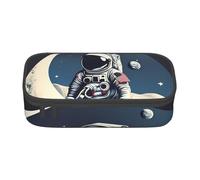 DDSFvbv Astronaut on The Moon Pencil Case - Student & Office Supplies - Item Storage Bag- Makeup Bag- Large Stationery Bag