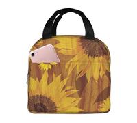DDSFvbv Beautiful Sunflowers Insulated Lunch Bag, Reusable Thermal Lunch Box, Portable, Perfect for Work Picnic Beach BBQ