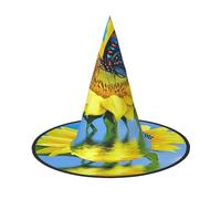 DDSFvbv Butterfly Collect Nectar on Sunflower Halloween Party Hat, Witch Hat, Cosplay Accessory, Fancy Dress, Holiday Decorations, One Size