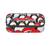 DDSFvbv Christmas Penguins Pencil Case - Student & Office Supplies - Item Storage Bag- Makeup Bag- Large Stationery Bag