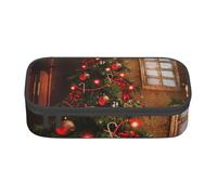 DDSFvbv Christmas Tree Lights Trojan Pencil Case - Student & Office Supplies - Item Storage Bag- Makeup Bag- Large Stationery Bag