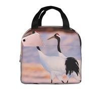 DDSFvbv Crowned Crane Insulated Lunch Bag, Reusable Thermal Lunch Box, Portable, Perfect for Work Picnic Beach BBQ