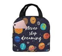 DDSFvbv Cute Planet Insulated Lunch Bag, Reusable Thermal Lunch Box, Portable, Perfect for Work Picnic Beach BBQ