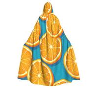 DDSFvbv Fresh Orange Fruit Unisex Halloween Hooded Cape Cosplay Costume Cloak for Party Dress Up Uniform Robe Full-Length